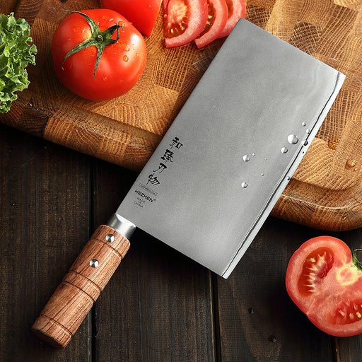 HEZHEN FU Series – 8" Chinese Cleaver Knife (Caidao) San-Mai-9Cr18MoV Steel Core
