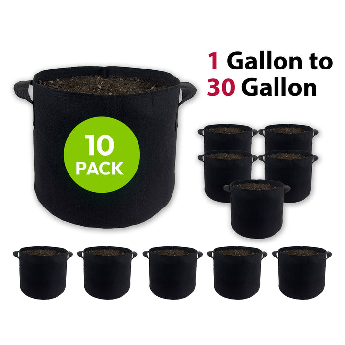 10 Pack Plant Grow Bags Heavy Duty Thickened Nonwoven Fabric Pots