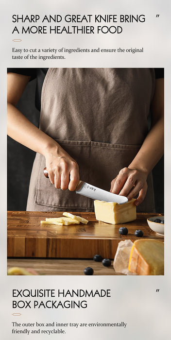 Xinzuo X02 Supreme Series 6" Cheese Knife German 1.4116 -x50crmov15 Steel - Full Tang Open Box