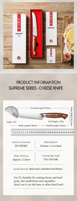 Xinzuo X02 Supreme Series 6" Cheese Knife German 1.4116 -x50crmov15 Steel - Full Tang Open Box