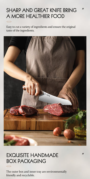 Xinzuo X02 Supreme Series 8" Frozen Food Knife German 1.4116 -x50crmov15 Steel - Full Tang