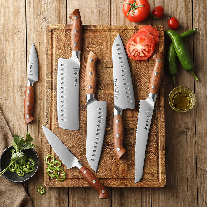Xinzuo Supreme Series 6 Pcs Chef Knife Set - German 1.4116 -x50crmov15 Steel - Full Tang Blade