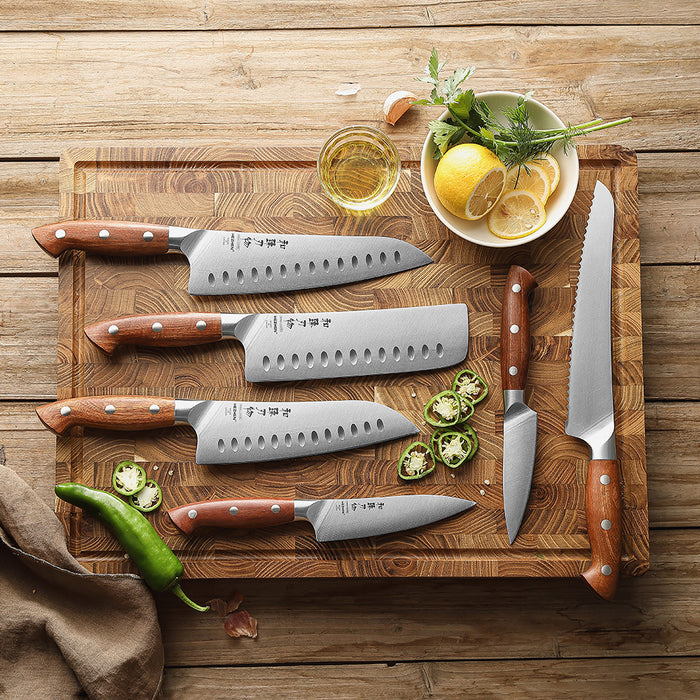 Xinzuo Supreme Series 6 Pcs Chef Knife Set - German 1.4116 -x50crmov15 Steel - Full Tang Blade