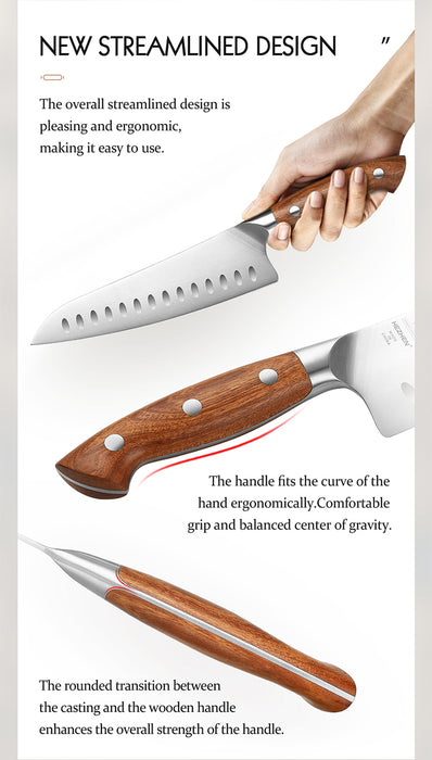 Xinzuo Supreme Series 6 Pcs Chef Knife Set - German 1.4116 -x50crmov15 Steel - Full Tang Blade