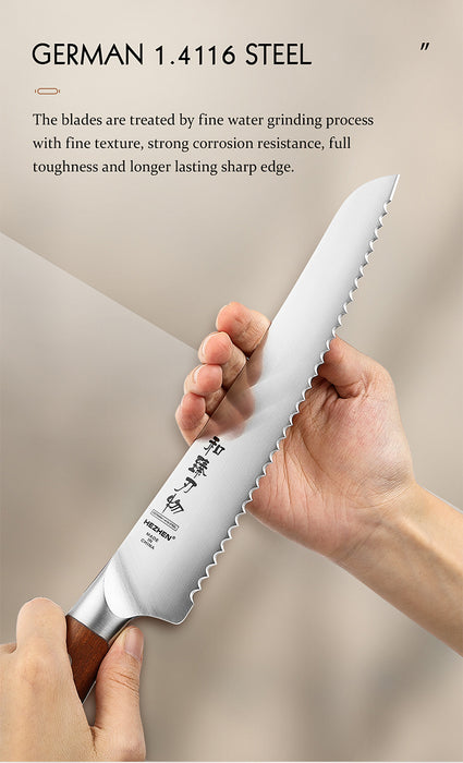 Xinzuo Supreme Series 8 Pcs Chef Knife Set - German 1.4116 -x50crmov15 Steel - Full Tang Blade