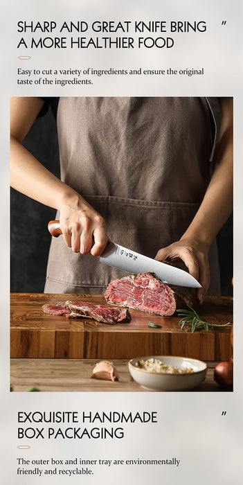 Xinzuo X02 Supreme Series 8" Meat Carving knife German 1.4116 -x50crmov15 Steel - Full Tang