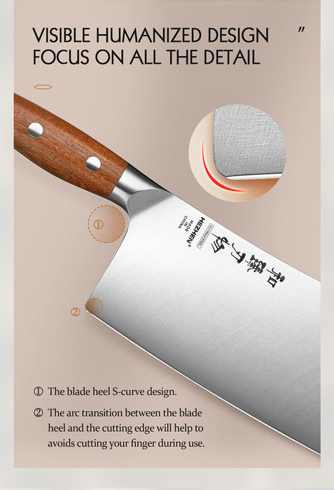 Xinzuo X02 Supreme Series 7" Meat Cleaver Knife German 1.4116 -x50crmov15 Steel - Full Tang