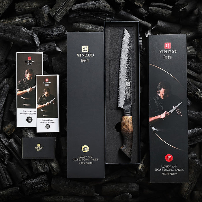 XINZUO X06 Damascus Steel Bread Knife