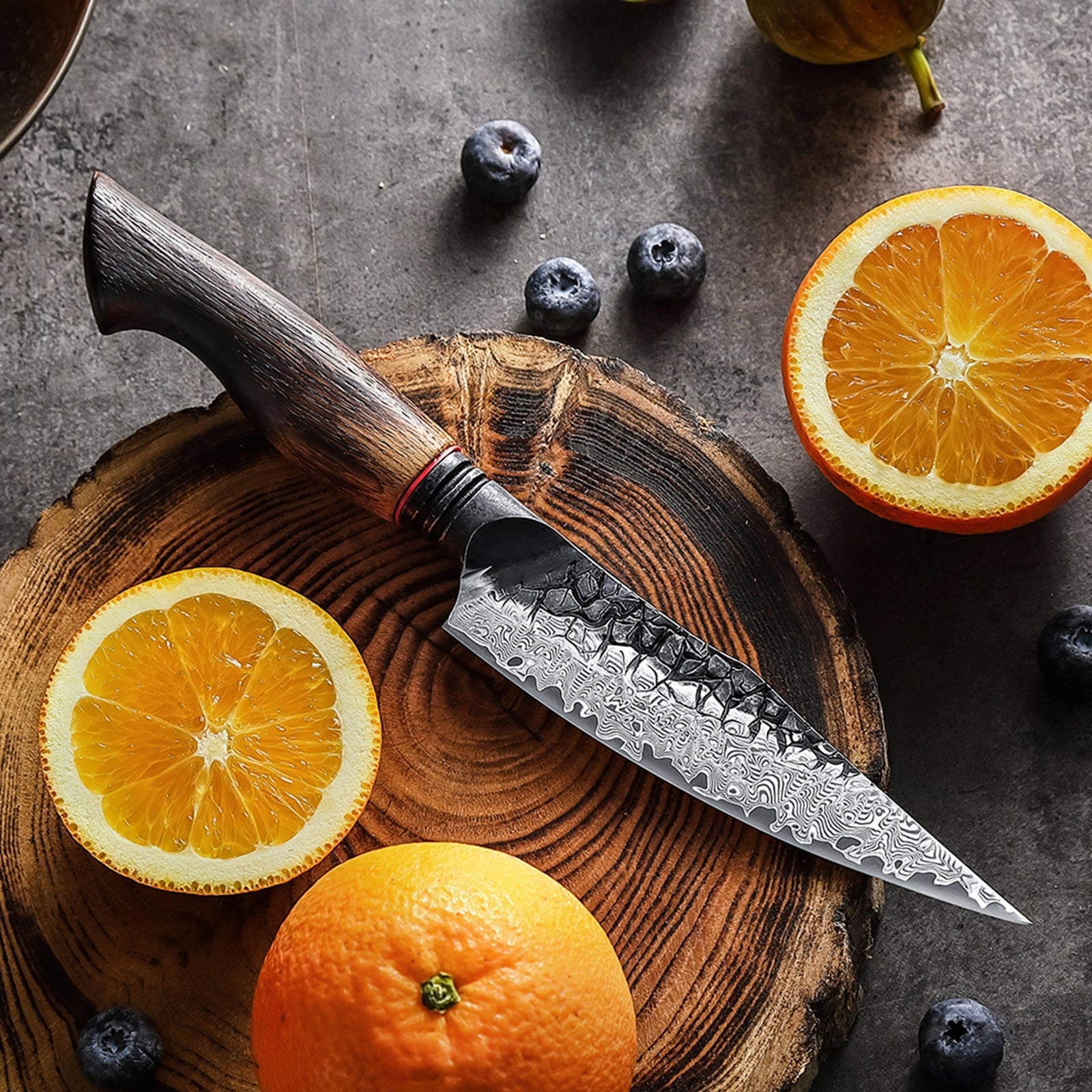 Xinzuo X06 67 Layers Damascus Steel Utility Knife Burnt White Oak