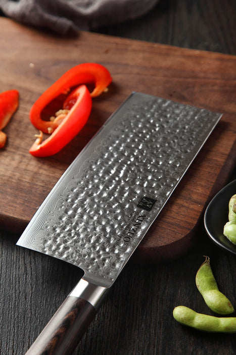 Xinzuo B1H 7 inches 67 Layer Damascus Cleaver Knife Damascus Steel
