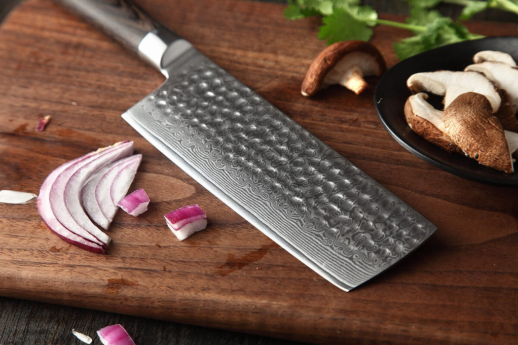 Xinzuo B1H 6.8" 67 layer Damascus Nakiri Knife Damascus Steel Nakiri Knife