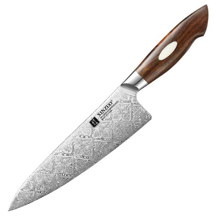 Xinzuo B46D 110 Layer Damascus Chef Knife Dessert Ironwood Handle 11