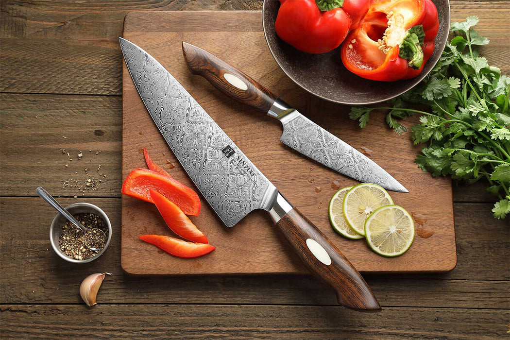 Xinzuo B46D 2 Pcs Damascus Chef Knife Set with Utility Knife 2