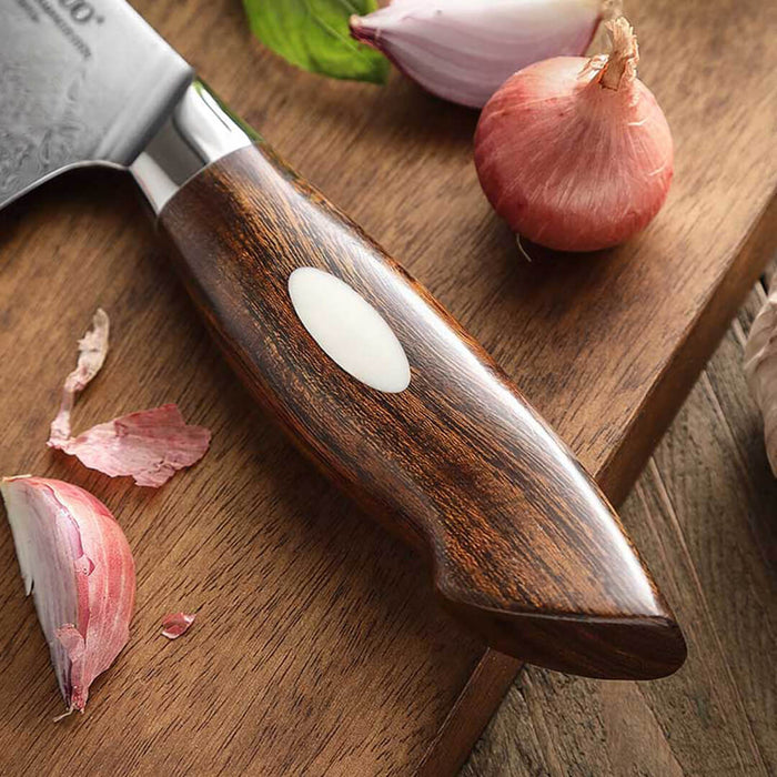 Xinzuo B46D 3 Pcs Damascus Chef Knife Set Ironwood Handles