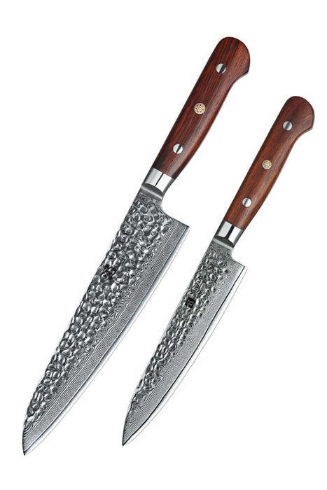 Xinzuo B9 2 Pcs 67 Layers Damascus Steel Kitchen Knife Set Chef Utility Knife Rosewood
