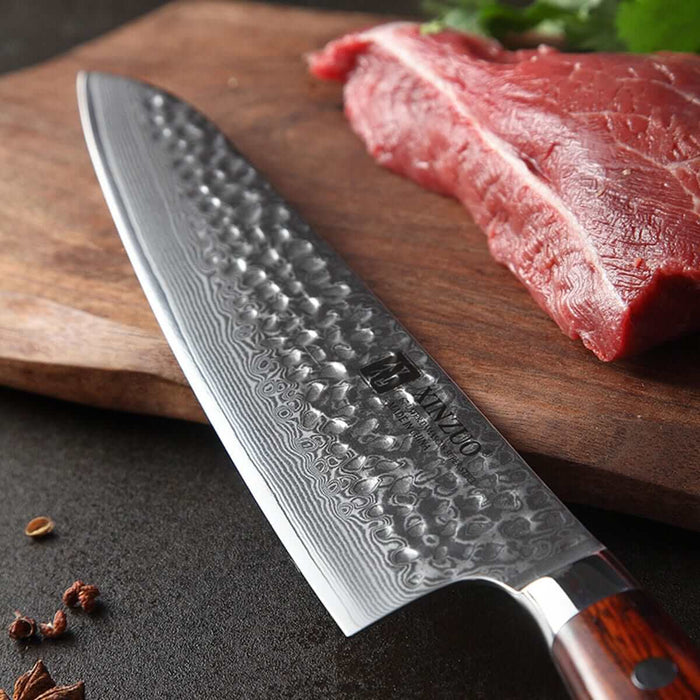 Xinzuo B9 2 Pcs 67 Layers Damascus Steel Kitchen Knife Set Chef Utility Knife Rosewood blade