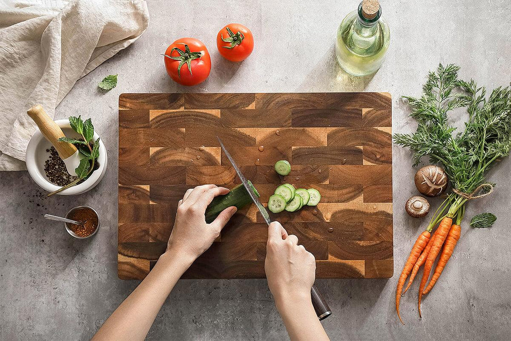 Xinzuo Brick End Grain Acacia Wood Cutting Board 15.7 inches 12