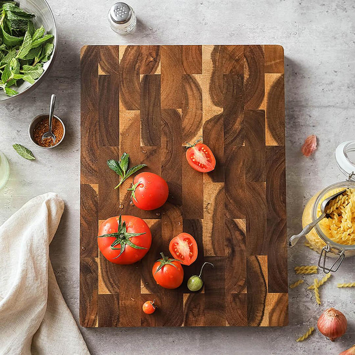 Xinzuo Brick End Grain Acacia Wood Cutting Board 15.7 inches 7