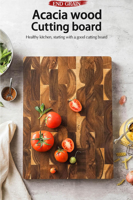 Xinzuo Brick End Grain Acacia Wood Cutting Board 15.7 inches