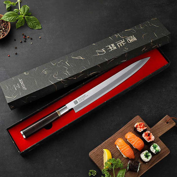 Xinzuo SE Sandblasted Steel 10 inch Sashimi Kitchen Knife 10