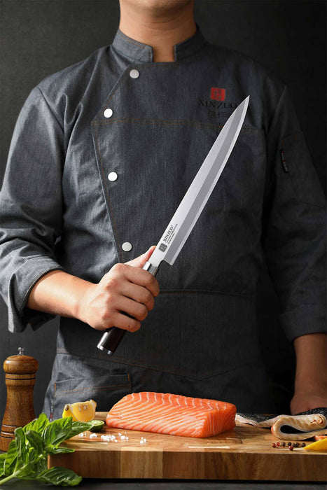 Xinzuo SE Sandblasted Steel 10 inch Sashimi Kitchen Knife