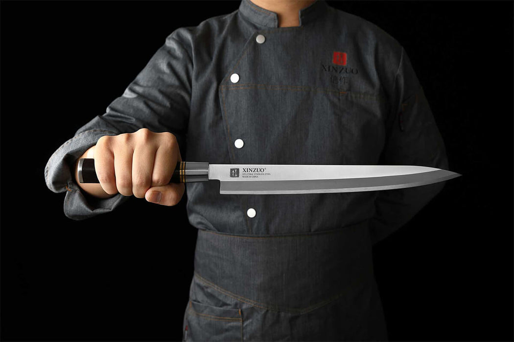 Xinzuo SE Sandblasted Steel 10 inch Sashimi Kitchen Knife 5