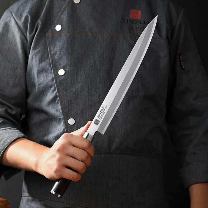 Xinzuo SE Sandblasted Steel 10 inch Sashimi Kitchen Knife 8