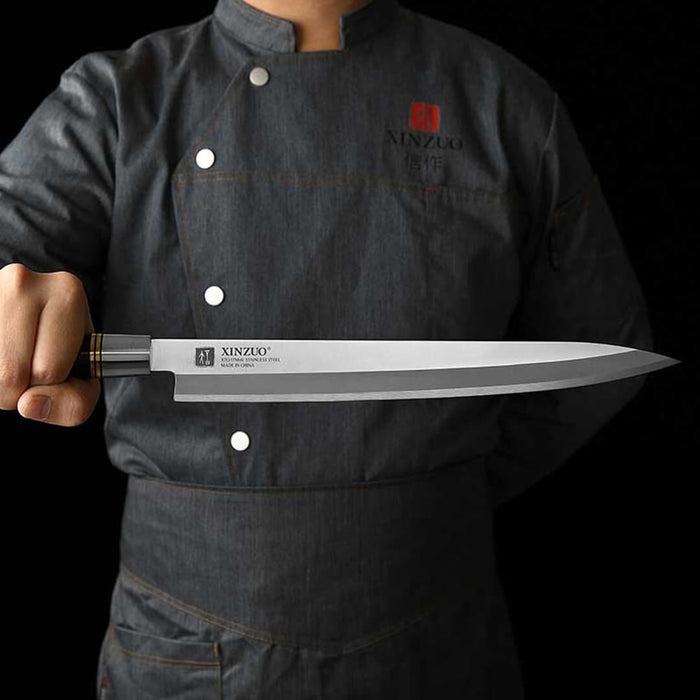 Xinzuo SE Sandblasted Steel 10 inch Sashimi Kitchen Knife 9