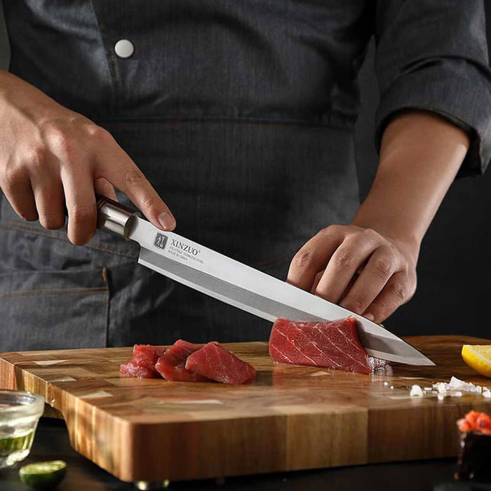 Xinzuo SE Sandblasted Steel 11 inch Sashimi Kitchen Knife 9