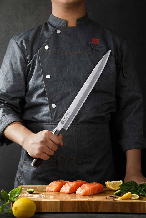 Xinzuo SE Sandblasted Steel 11 inch Sashimi Kitchen Knife