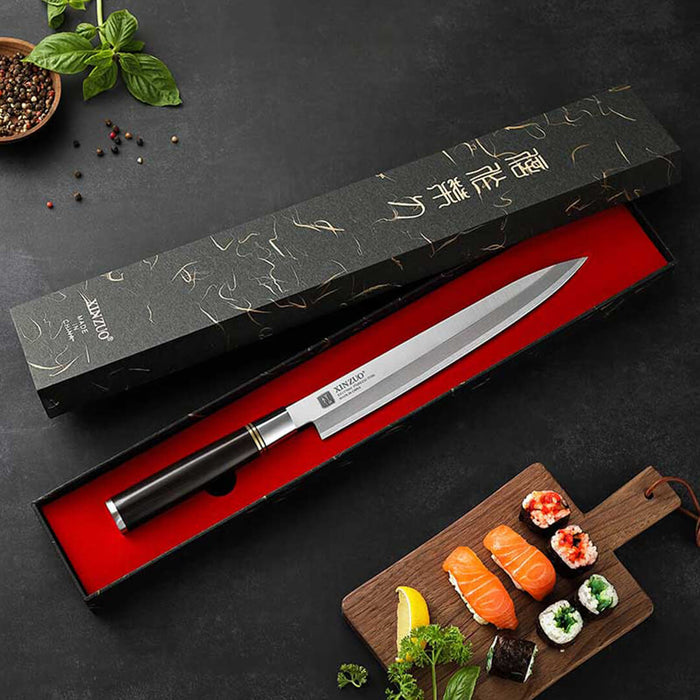 Xinzuo SE Sandblasted Steel 9 inch Sashimi Kitchen Knife 10