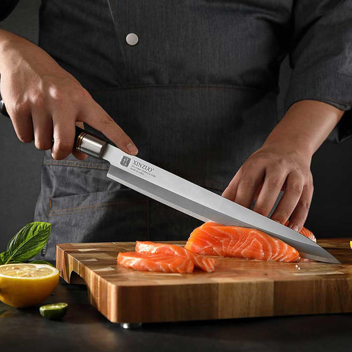 Xinzuo SE Sandblasted Steel 9 inch Sashimi Kitchen Knife 7