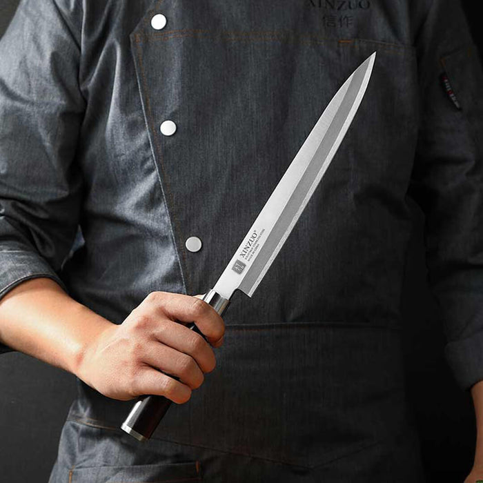 Xinzuo SE Sandblasted Steel 9 inch Sashimi Kitchen Knife 8