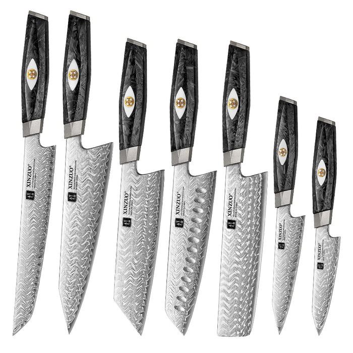 Xinzuo X04 7 Pcs Knife Set Bohler M390 Steel 145-Layer Damascus M390