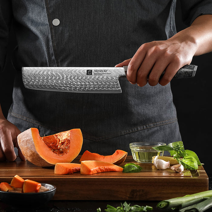 Xinzuo X04 Nakiri Bohler M390 Steel 145-Layer Damascus M390 Knife