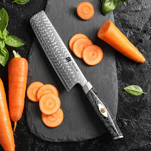 Xinzuo X04 Nakiri Bohler M390 Steel 145-Layer Damascus M390 Knife