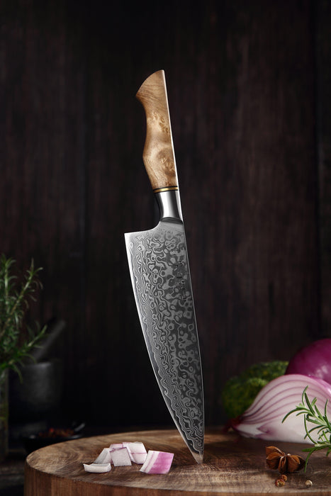 Hezhen B30 Forged Damascus Stainless Steel Kitchen Japanese style Chef Knife - The Bamboo Guy