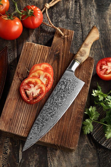 Hezhen B30 Forged Damascus Stainless Steel Kitchen Japanese style Chef Knife - The Bamboo Guy