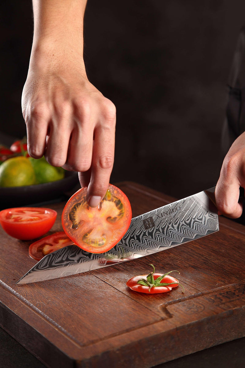 Xinzuo B32 Feng Japanese Style Carving Knife 67 Layer Damascus Steel Wickedly Sharp - The Bamboo Guy