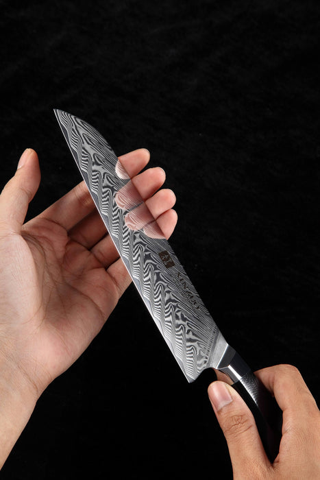 Xinzuo B32 Feng Japanese Style Santoku Knife 67 Layers Damascus Wickedly Sharp - The Bamboo Guy