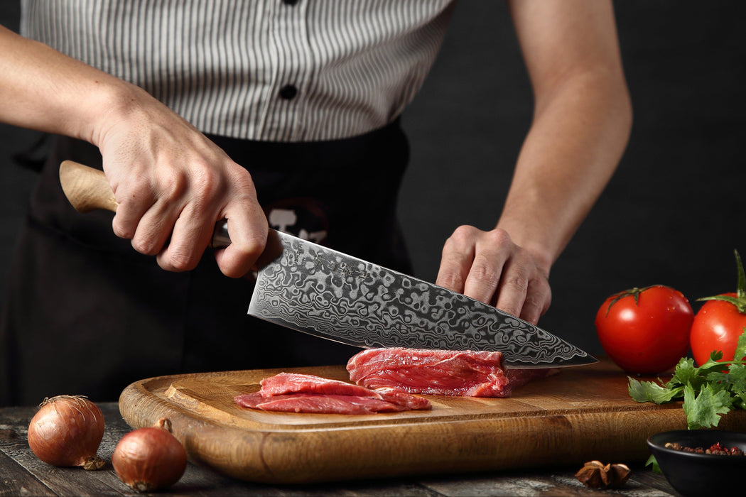 Hezhen B30 Forged Damascus Stainless Steel Kitchen Japanese style Chef Knife - The Bamboo Guy