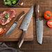 TBG 3 Knife Set Japanese Damascus Stainless Steel Kitchen Chef Santoku Utility - The Bamboo Guy