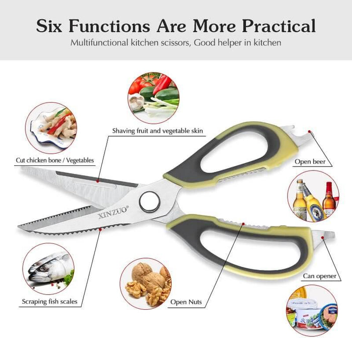Xinzuo Multi-Functional Detachable Stainless Food Cooking Shears Kitchen Scissor - The Bamboo Guy