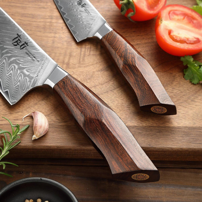 R4 Damascus 3-Piece Set (Paring Knife, Santoku Knife and Chef's Knife) «  Unique Japan