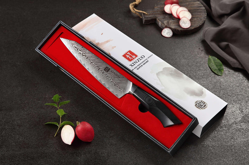 Xinzuo B32 Feng Japanese Style Carving Knife 67 Layer Damascus Steel Wickedly Sharp - The Bamboo Guy