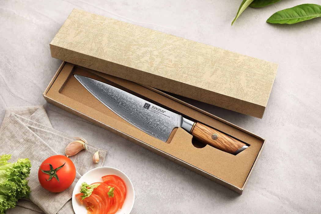 Xinxuo B37 Japanese Damascus Steel 73 Layers Powder Steel Kitchen Chef Knife - The Bamboo Guy