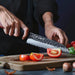 HEZHEN PM8S Damascus Forged Santoku Knife Three-layer Composite Steel Stainless Steel - The Bamboo Guy
