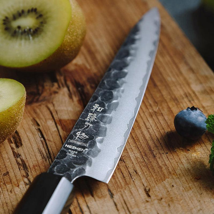 HEZHEN PM8S Damascus Forged Utility Knife Three-layer Composite Steel Stainless Steel - The Bamboo Guy