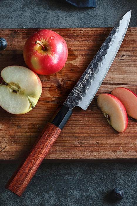 HEZHEN PM8S Damascus Forged Utility Knife Three-layer Composite Steel Stainless Steel - The Bamboo Guy