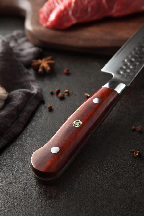 Xinzuo B9 Carving Knife Japanese Style 67 Layers Damascus Steel Rosewood Handle - The Bamboo Guy